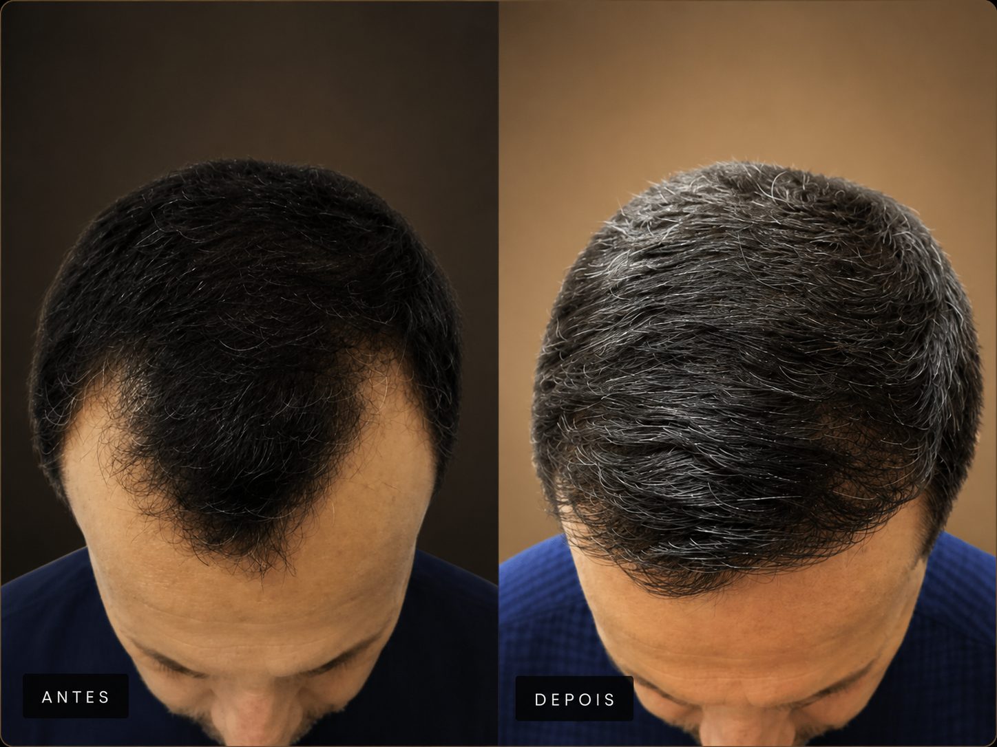 Resultado de transplante capilar — paciente masculino